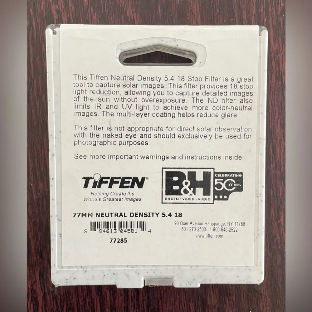 NWT Tiffen Filters 77mm neutral density 5.4 18 Limited Edition